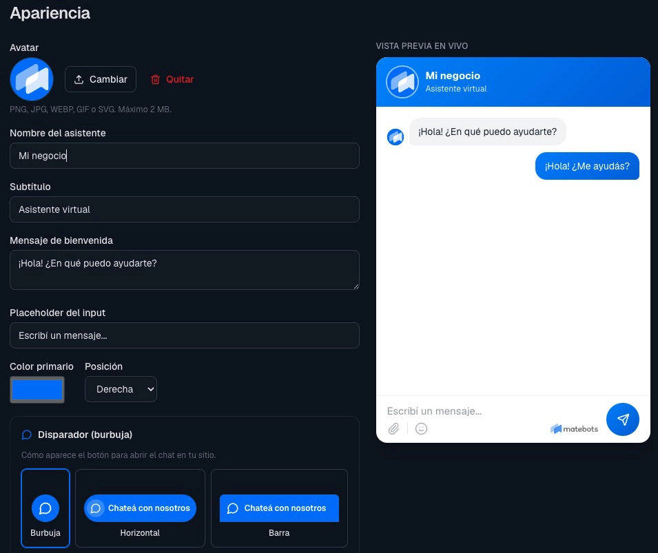 Configurá tu Agente IA